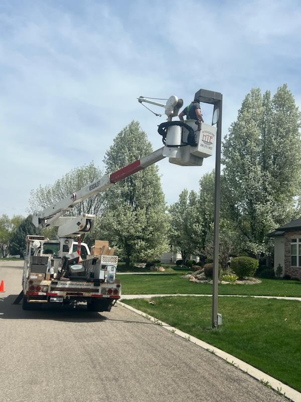 Street light maintenance in a subdivision in Eagle, Idaho